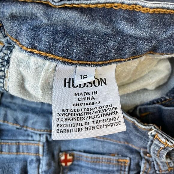 Hudson Distressed Skinny Denim Jeans - Girls 16 - Picture 6 of 7